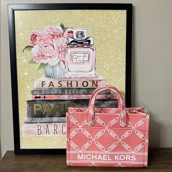 Michael Kors Pink Patterned Satchel - Picture 1 of 15